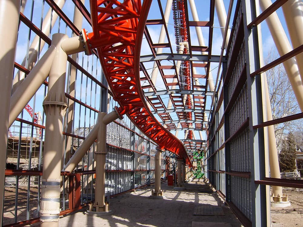 Underneath of roller coaster.